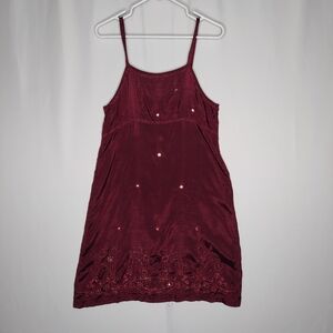 Aeropostale 90s Vtg Dress Juniors Large Shiny Red Phoebe Sequin Whimsy Grunge